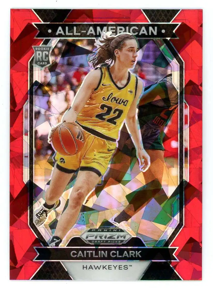 NCAA 2024 Panini Prizm Draft Picks Basketball Red Ice All-American Caitlin Clark #23 [Rookie]