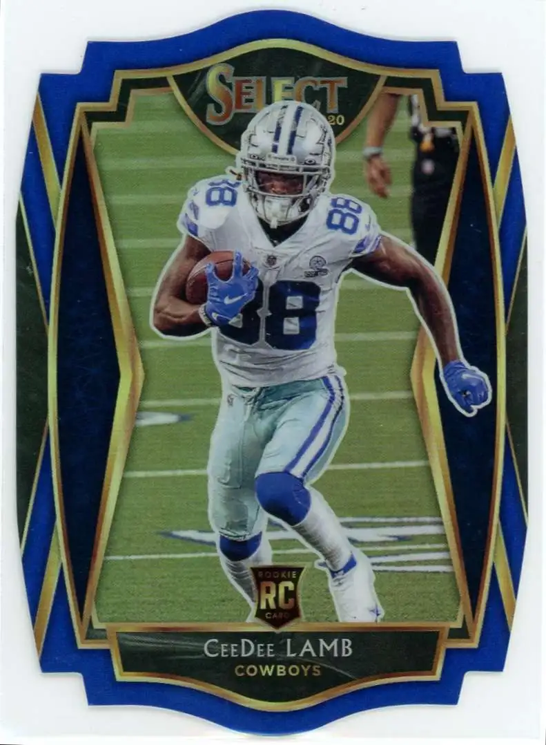 NFL 2020 Select Football Blue Prizm Die-Cut CeeDee Lamb #157 [Rookie]