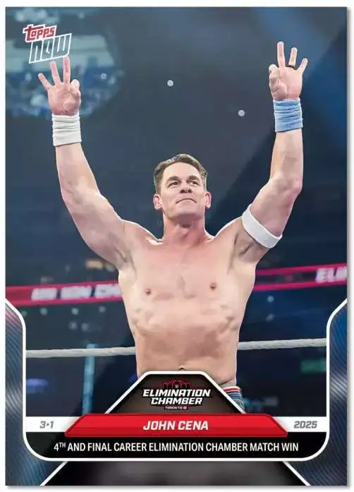 WWE Wrestling 2025 Topps Now Elimination Chamber John Cena #25