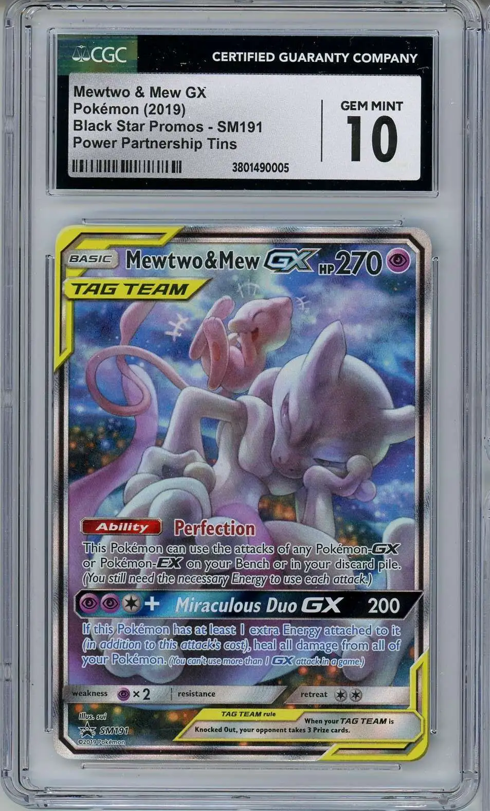 Pokemon Trading Card Game Promo Cards Single Card Promo Mewtwo Mew GX CGC  10 - ToyWiz