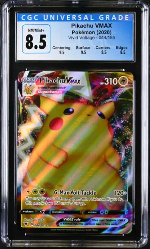Pokemon Trading Card Game Sword & Shield Vivid Voltage Ultra Rare Holo Pikachu VMAX #44 [CGC - NM/Mint+ 8.5 (3912236055)]