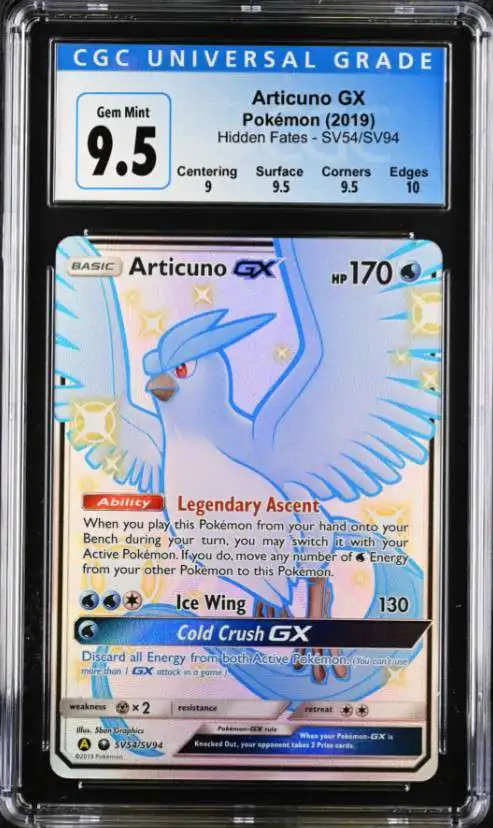 Psa 10 Gem Mint Shiny Articuno GX Hidden Fates SV54 Pok