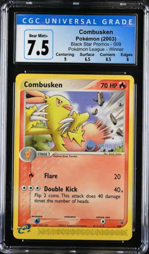 Pokemon Trading Card Game Rare Combusken (Winner) #9 [CGC - Near Mint+ 7.5 (3927676146)]