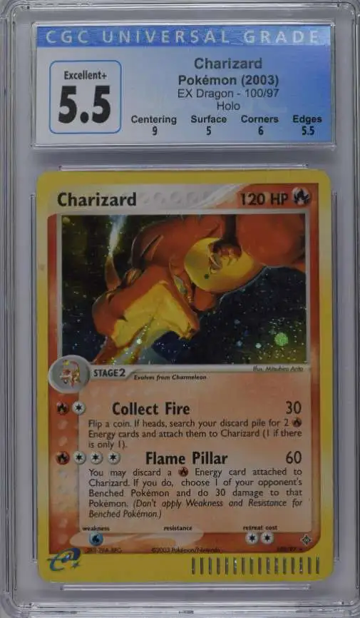 Pokemon Base Set Single Card Rare Holo Charizard 4 CGC - NMMint 