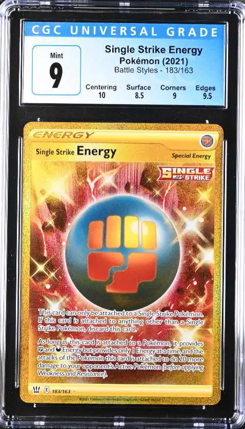 Pokemon Trading Card Game Sword & Shield Battle Styles Secret Rare Single Strike Energy #183 [CGC - Mint 9 (3992700001)]