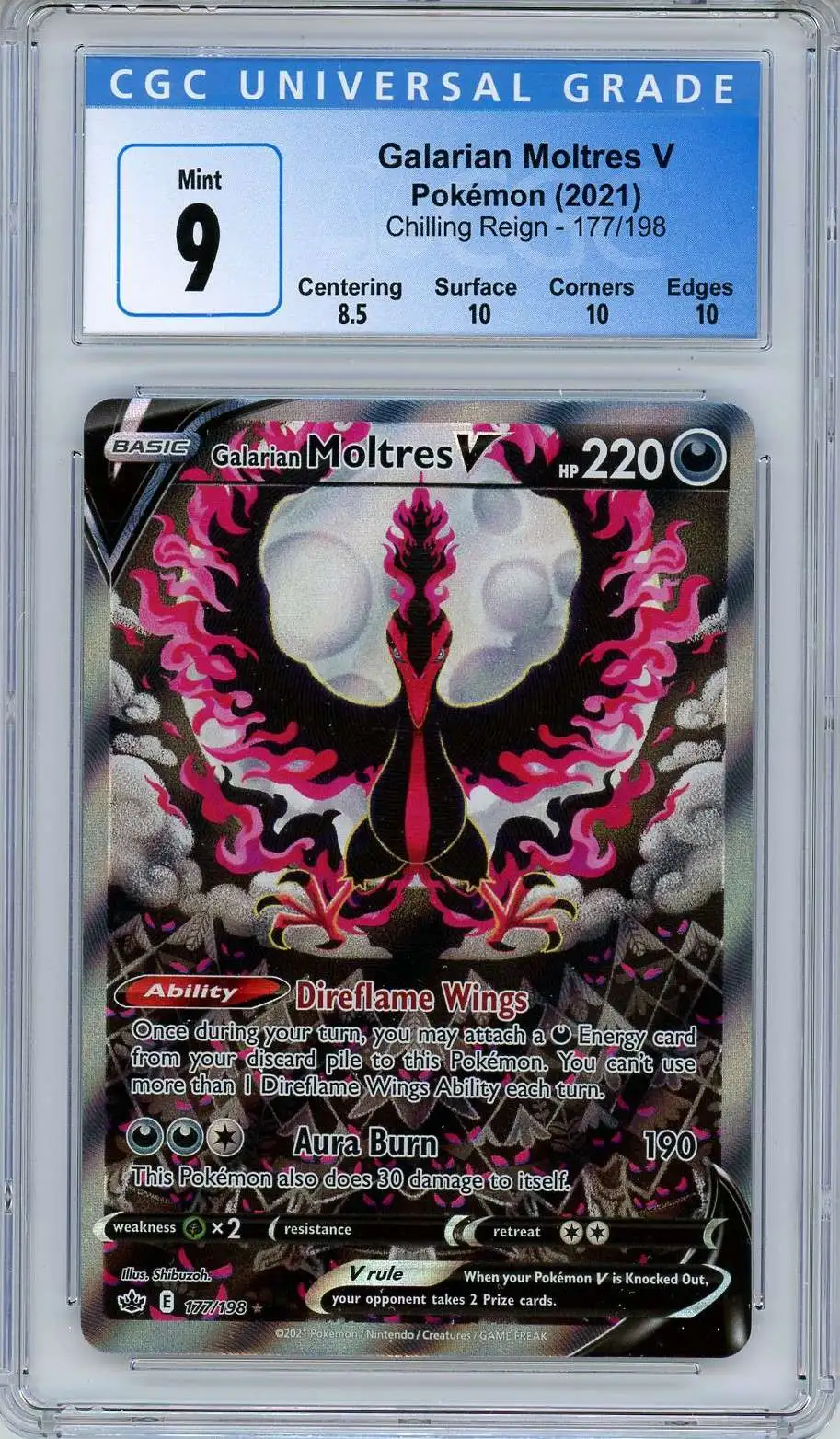 Pokemon Trading Card Game Sword Shield Chilling Reign Single Card Ultra Rare Galarian Moltres V 177 CGC - Mint 9 3992700032 - ToyWiz Pokemon Trading Card Game Sword Shield Chilling Reign Single Card Ultra Rare Galarian Moltres V 177 CGC - Mint 9 3992700032 - ToyWiz