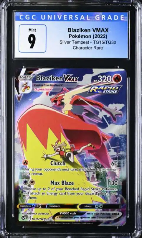 Pokemon Trading Card Game Sword & Shield Silver Tempest Ultra Rare Blaziken VMAX TG15 [CGC - Mint 9 (4187440013)]