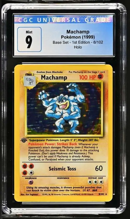Pokemon Base Set Machamp #8 [CGC 9.0]