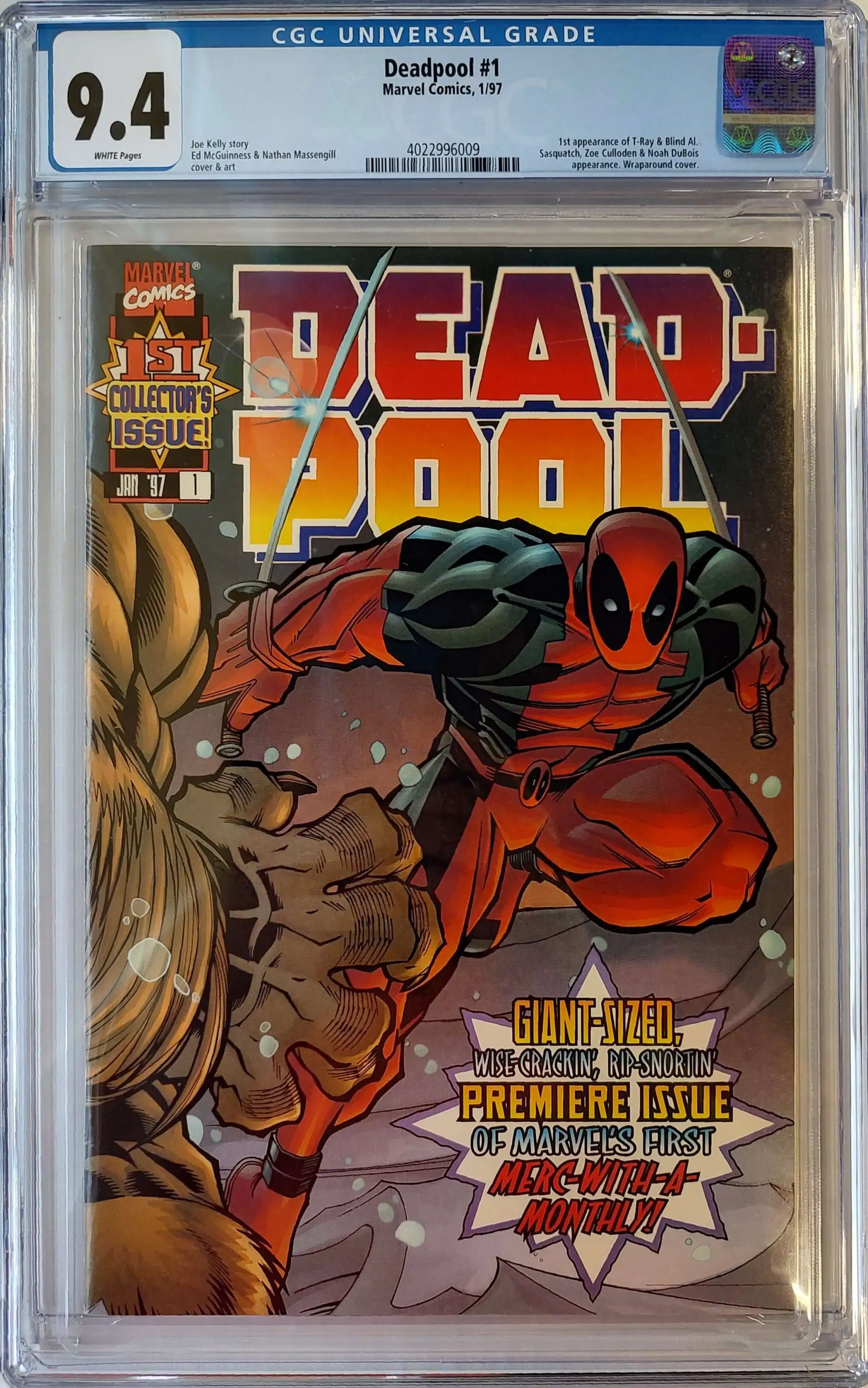 Marvel Deadpool CGC 9.4 Graded Comic Book 1 McGuiness Massengill Wraparound  Cover, 1st Appearance of T-Ray Blind Al. Marvel Comics - ToyWiz