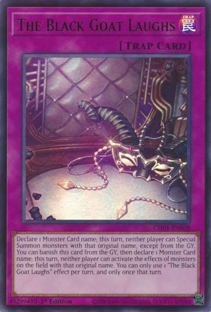 YuGiOh Trading Card Game The Chronicles Deck The Fallen amp The Virtuous  Single Card Ultra Rare The Black Goat Laughs CH01-EN038 - ToyWiz