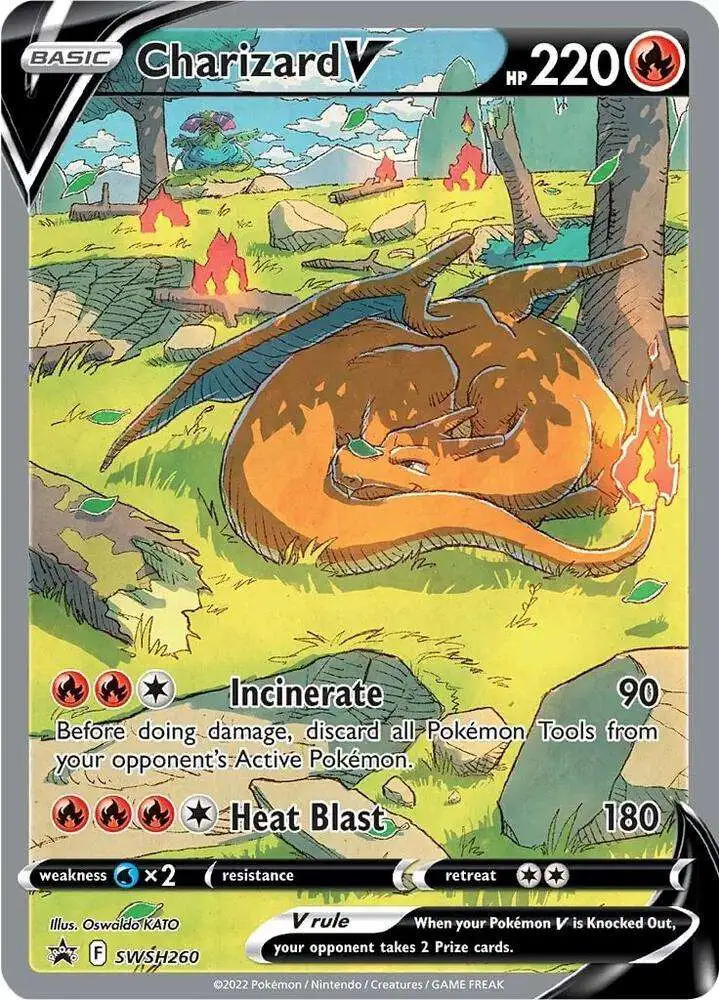 Pokemon Trading Card Game Sword & Shield Promo Charizard V SWSH260 [Moderately Played]