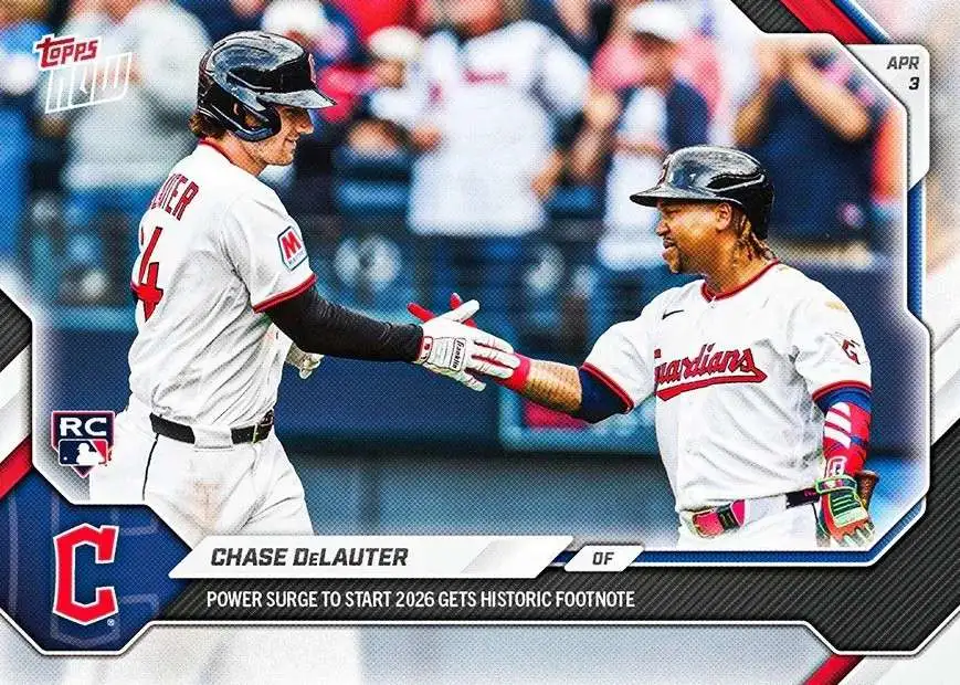 MLB Cleveland Guardians 2026 NOW Baseball Chase DeLauter #48 [Rookie, Power Surge]