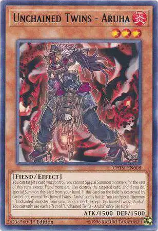 YuGiOh Trading Card Game Chaos Impact Rare Unchained Twins - Aruha CHIM-EN008