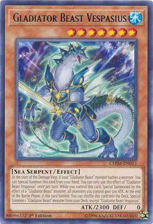 YuGiOh Trading Card Game Chaos Impact Rare Gladiator Beast Vespasius CHIM-EN013