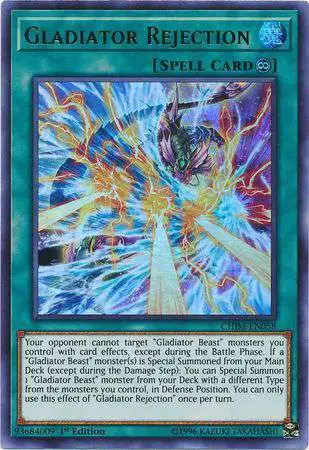 YuGiOh Trading Card Game Chaos Impact Ultra Rare Gladiator Rejection CHIM-EN058