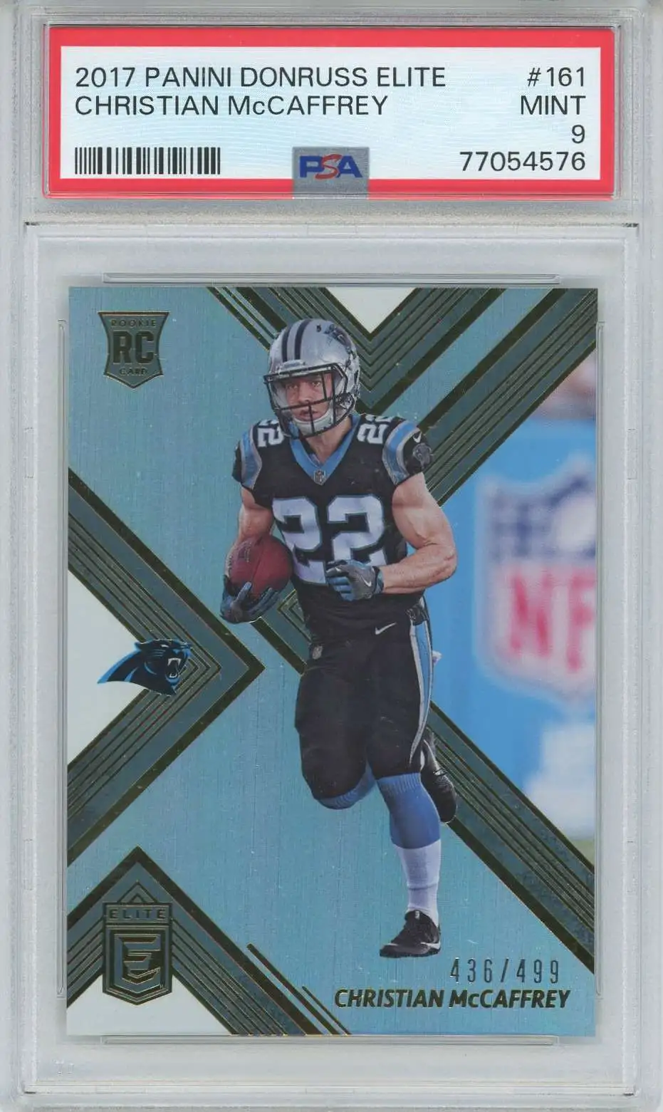 NFL 2017 Panini Donruss Elite 436/499 Christian McCaffrey #161 [Rookie, PSA 9] [Mint]
