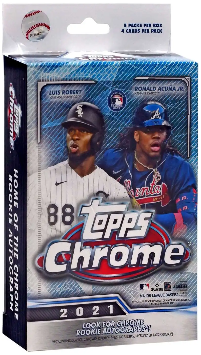 MLB Topps 2021 Chrome Baseball Trading Card HANGER Box 5 Packs - ToyWiz