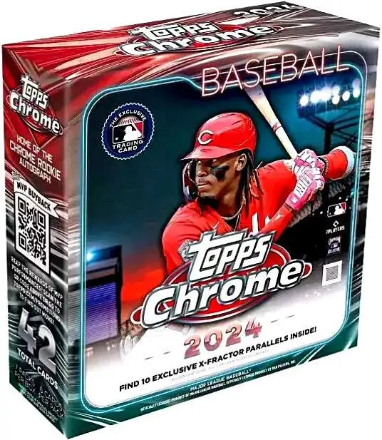 MLB Topps 2024 Chrome Baseball Trading Card MONSTER Box [7 Packs, 10 Exclusive X-Fractor Parallels]