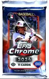 MLB Topps 2024 Chrome Update Baseball Trading Card JUMBO Pack [11 Cards]