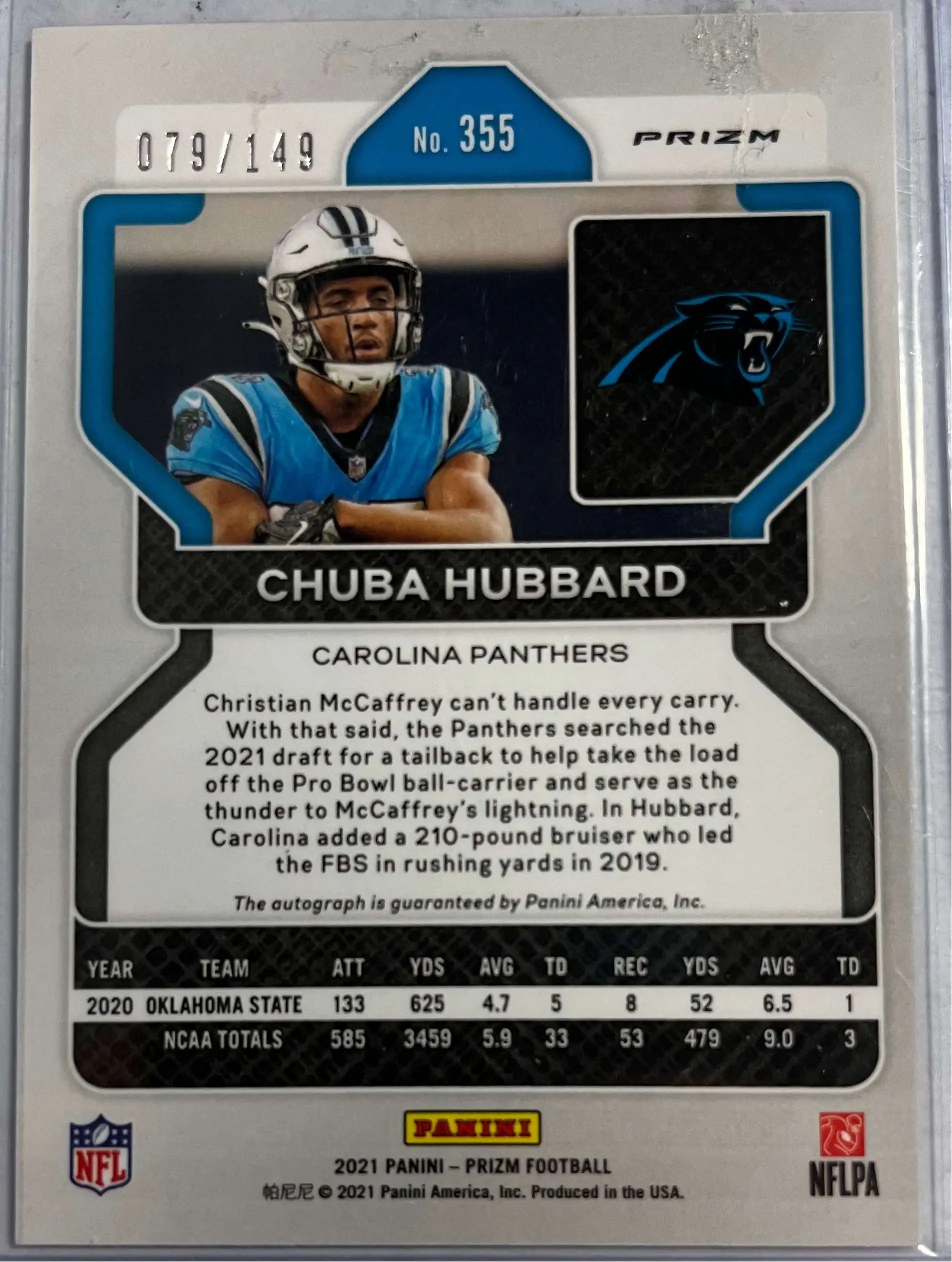 Chuba Hubbard Signed Panthers Teal Jersey (Beckett) Carolina 2021 Draft  Pick RB