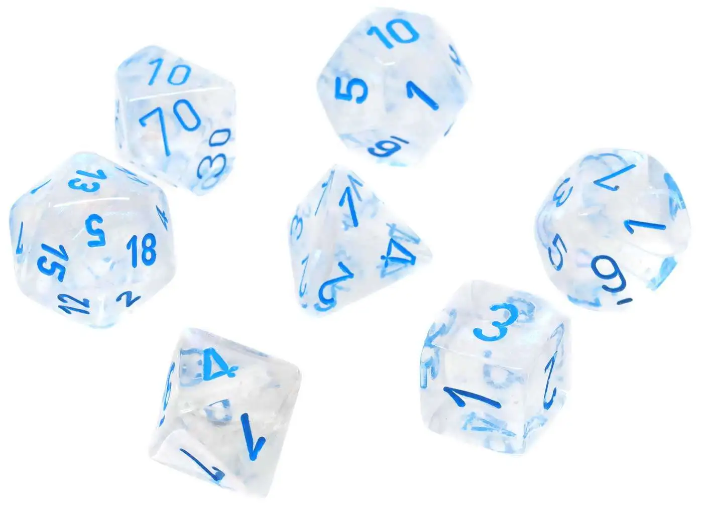 Chessex Borealis Icicle/Light Blue Mini-Polyhedral 7 Die Set 