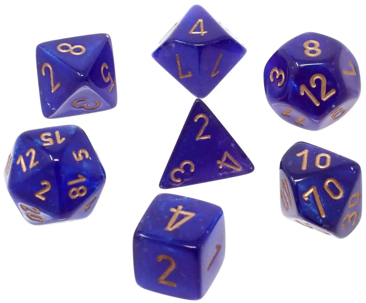 Chessex Borealis Royal Purple Gold Luminary Polyhedral 7 Die Dice Set 27587 Toywiz 2676