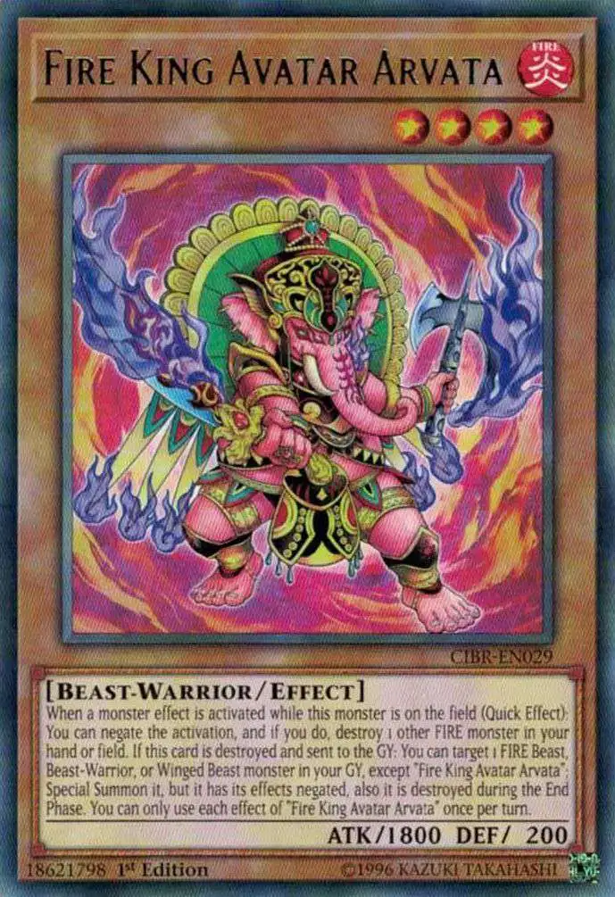 YuGiOh Circuit Break Rare Fire King Avatar Arvata CIBR-EN029