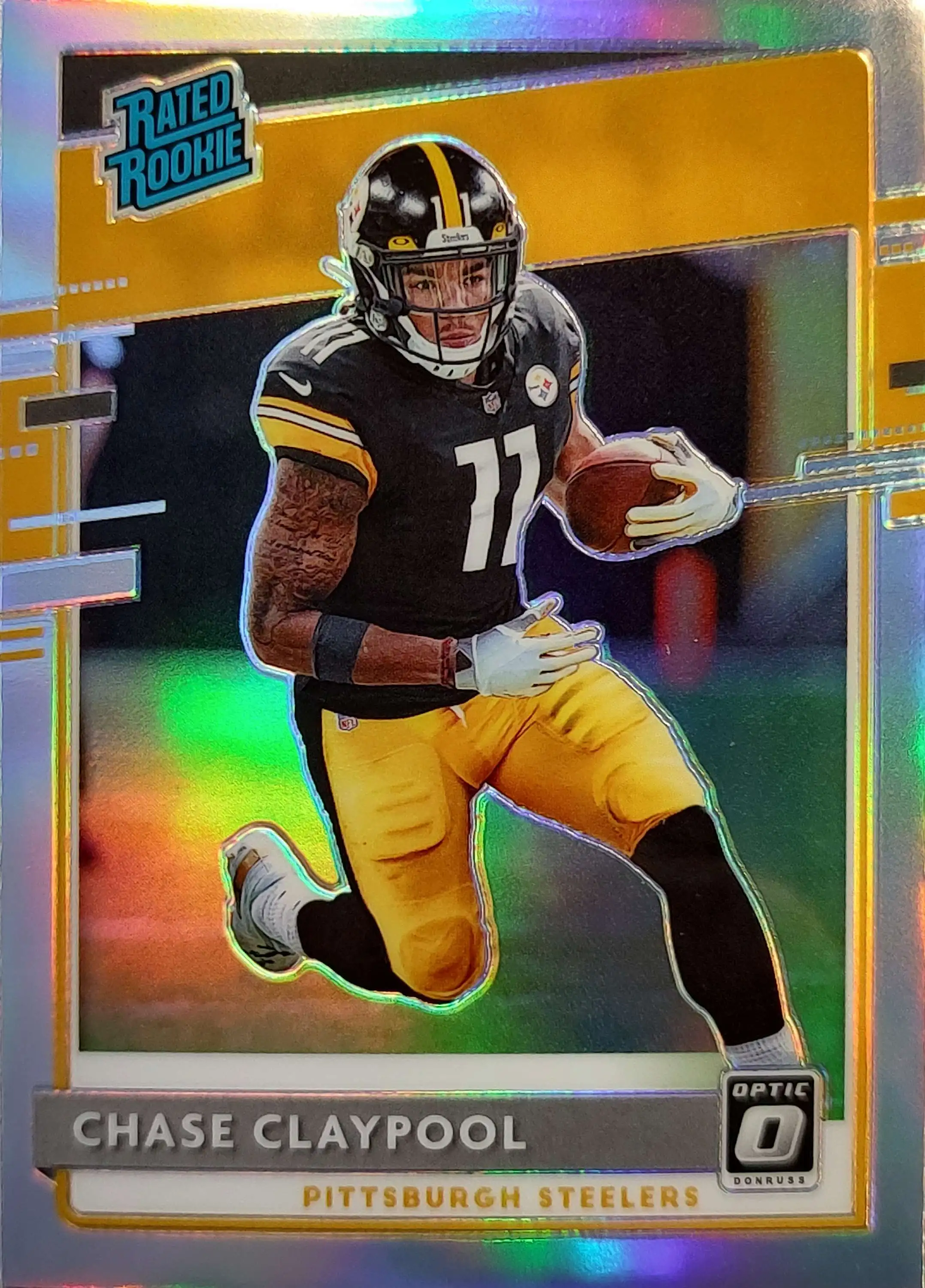 NFL 2020 Donruss Optic Chase Claypool Silver Holo Prizm Trading Card 177  Rated Rookie Panini - ToyWiz