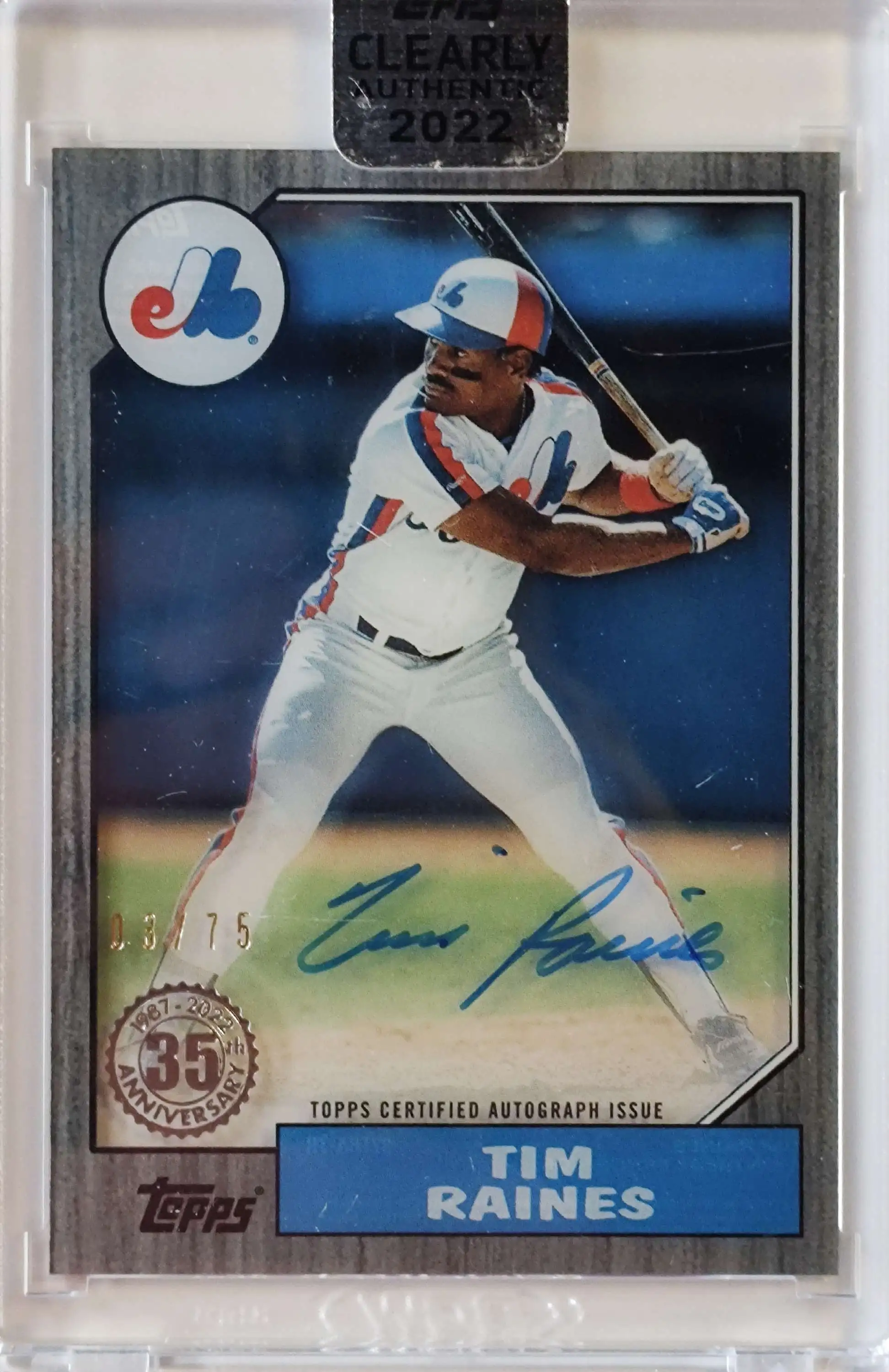 MLB 2022 Clearly Authentic Baseball Tim Raines 0375 Trading Card 87TBA-TR  Signed Topps - ToyWiz