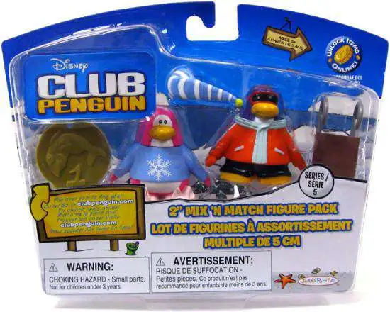 Disney Club Penguin Mix 'n Match Figure Packs with Coins & Cards