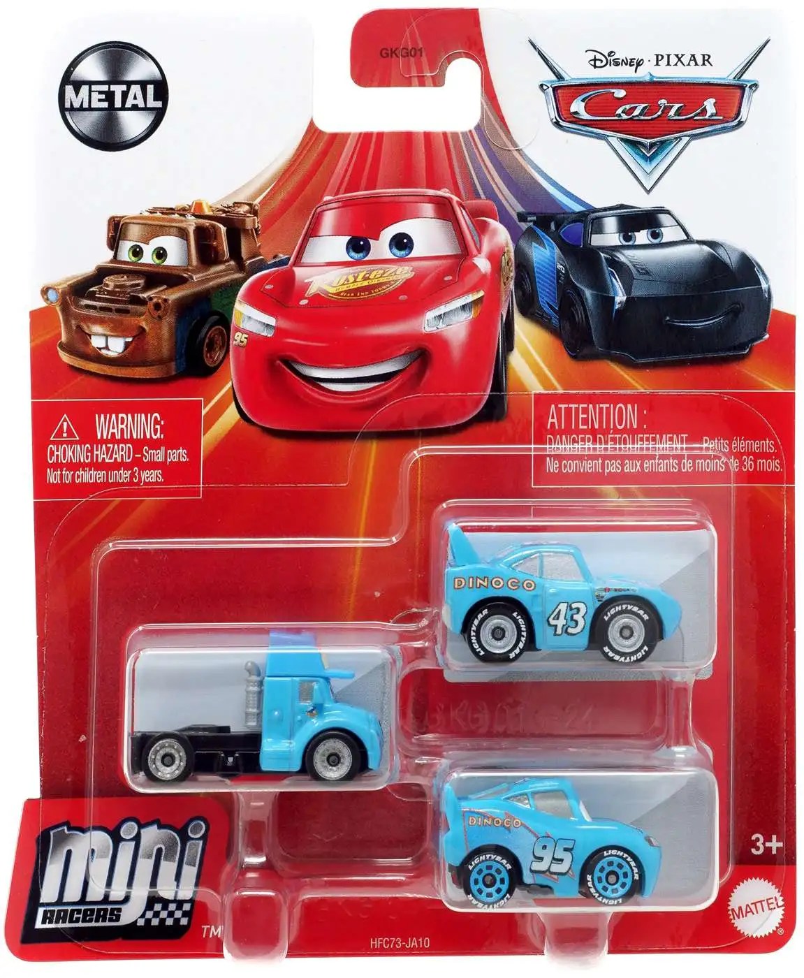 Disney Pixar Cars Die Cast Metal Mini Racers Gray, Strip Weathers AKA The  King Dinoco Lightning McQueen Car 3-Pack Mattel - ToyWiz