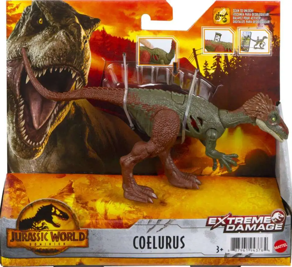Jurassic World Dominion Extreme Damage Coelurus Exclusive Action Figure [Damaged Package]