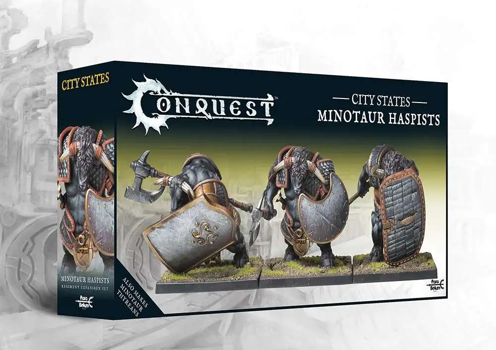 Conquest: The Last Argument of Kings City States Minotaur Haspists (Dual Kit) Miniature Game Set