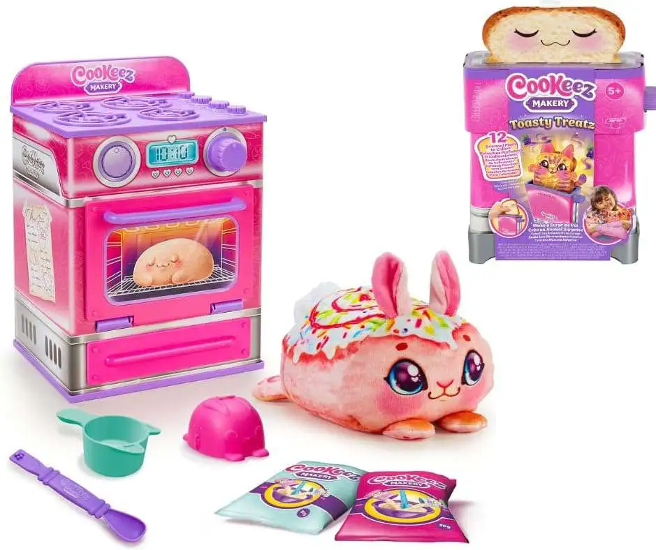 Cookeez Makery Bake Your Own Plush CINNAMON Treatz & TOASTY Treatz Oven Playset COMBO