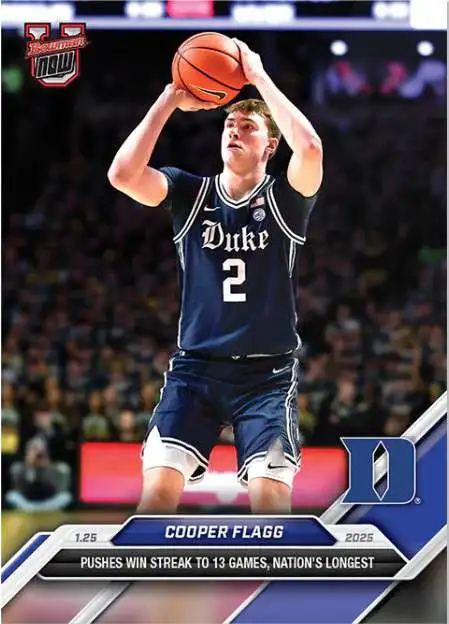 NCAA Duke Blue Devils 2024-25 Bowman U NOW Basketball Cooper Flagg #51 [Pushes Win Streak to 13 Games, Nation's Longest]