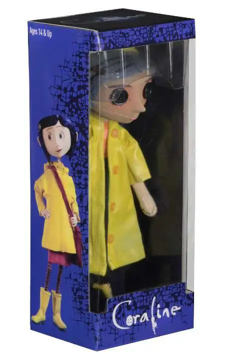 Neca CORALINE Movie 7" Bendable Raincoat Doll & 10" Prop Replica Doll 