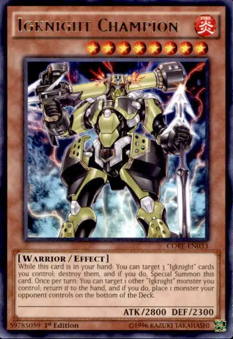 YuGiOh Clash of Rebellions Rare Igknight Champion CORE-EN033