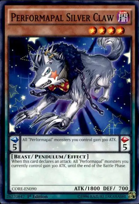 YuGiOh Clash of Rebellions Common Performapal Silver Claw CORE-EN090