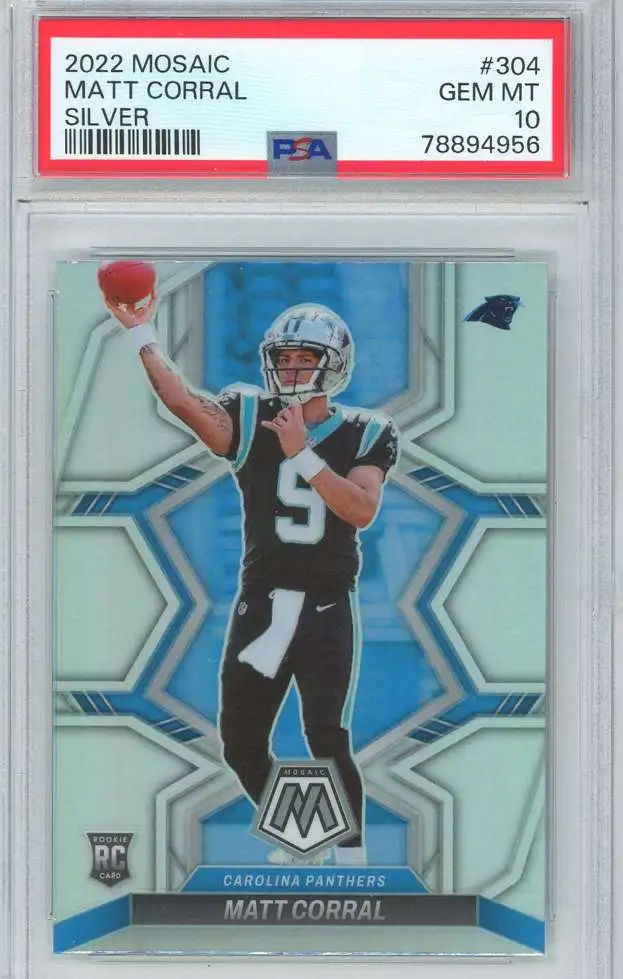 NFL 2022 Panini Mosaic Matt Corral Rookie Graded Single Card 304 Silver PSA 10 - ToyWiz NFL 2022 Panini Mosaic Matt Corral Rookie Graded Single Card 304 Silver PSA 10 - ToyWiz