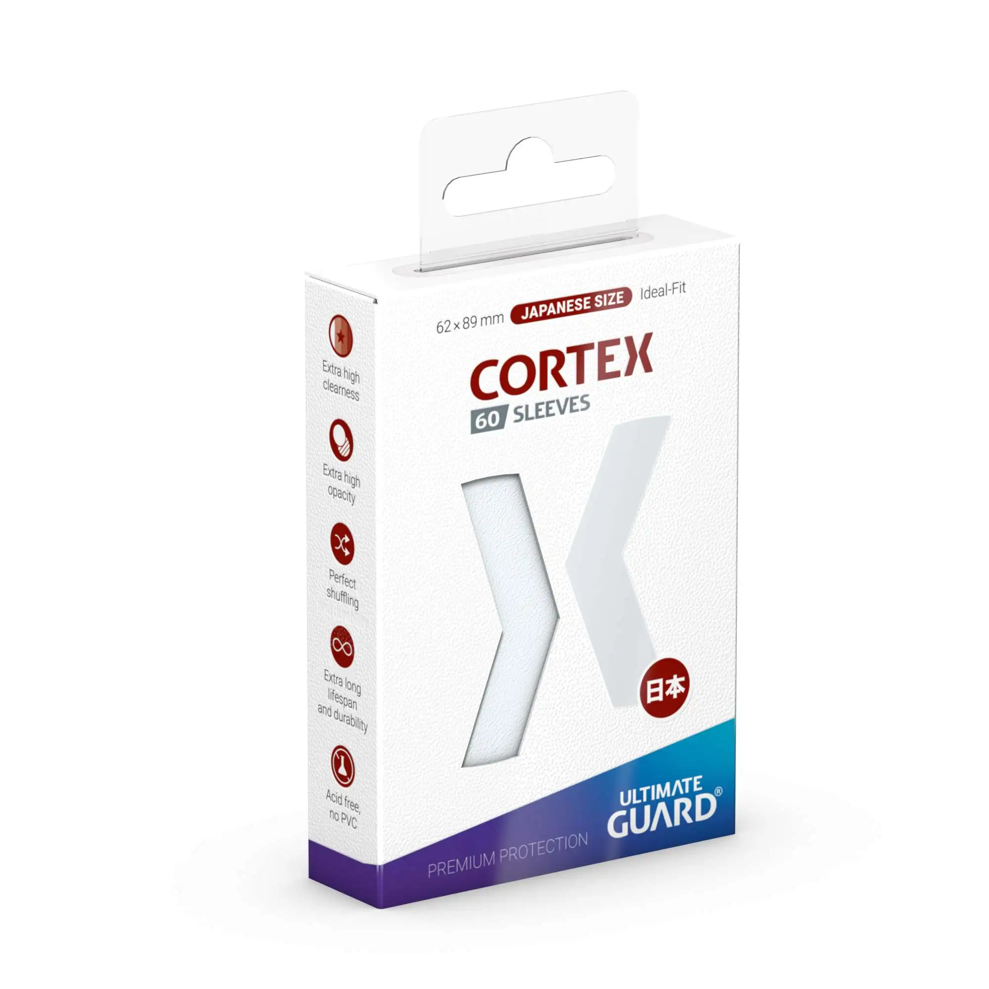 Cortex Japanese Size Ideal Fit Transparent Card Sleeves [Matte, 60-Count]