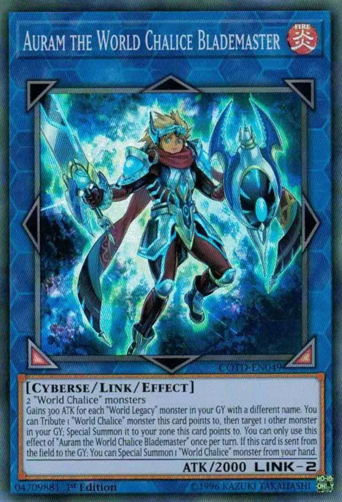 YuGiOh Code of the Duelist Super Rare Auram the World Chalice Blademaster COTD-EN049