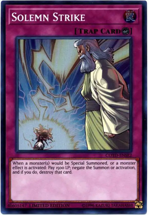 YuGiOh Code of the Duelist Super Rare Solemn Strike COTD-ENSE2