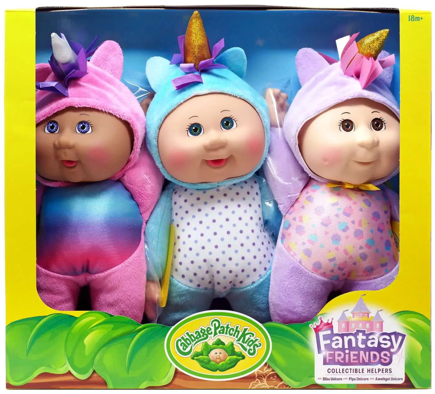 CABBAGE PATCH KIDS 9" CUTIES FANTASY FRIENDS 3 PACK UNICORN DOLL SET 