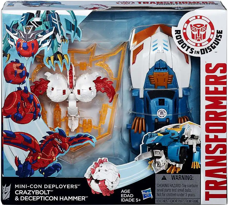 Transformers in Disguise Minicon Crazybolt Decepticon Hammer Action Hasbro - ToyWiz