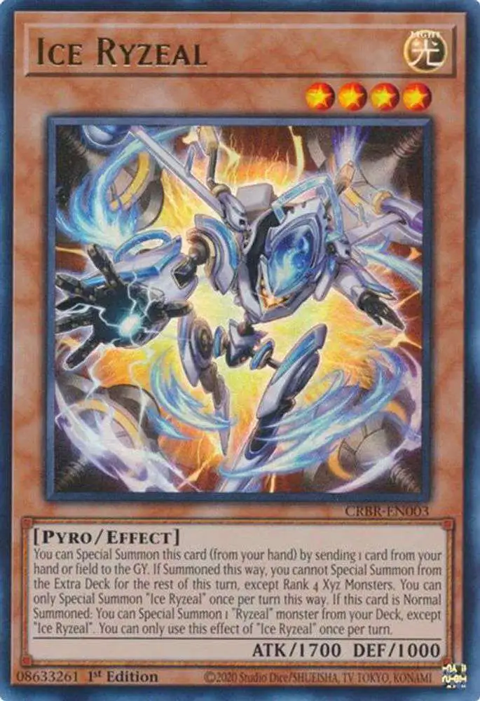 YuGiOh Trading Card Game Crossover Breakers Ultra Rare Ice Ryzeal CRBR-EN003