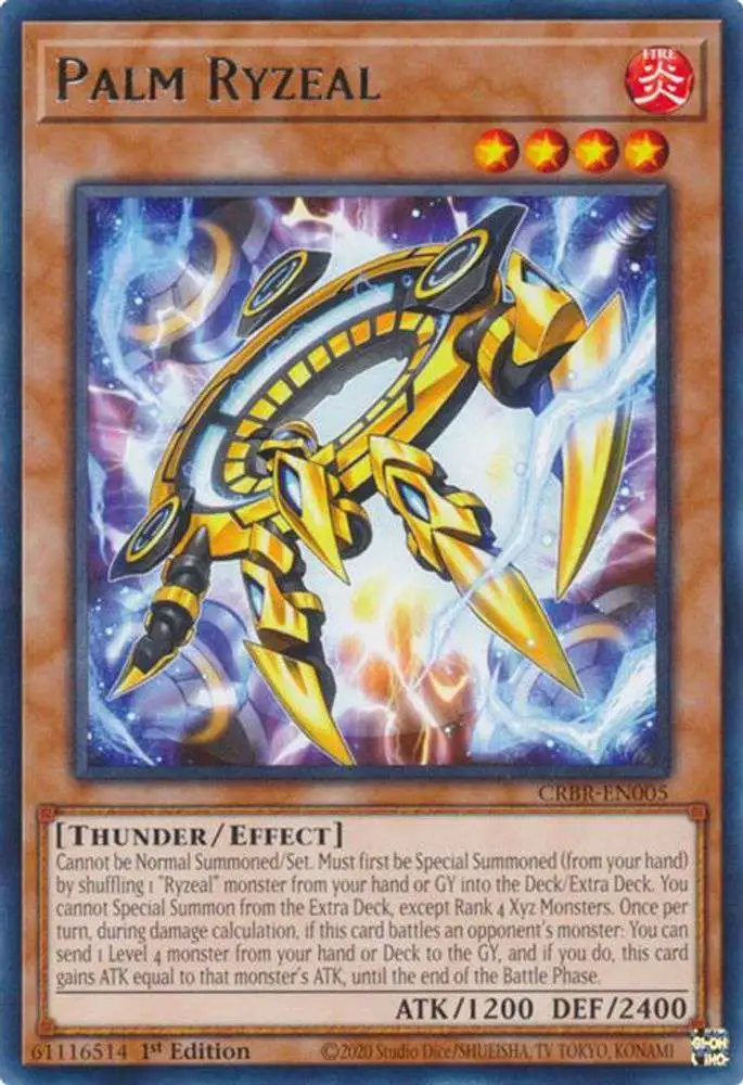 YuGiOh Trading Card Game Crossover Breakers Rare Palm Ryzeal CRBR-EN005