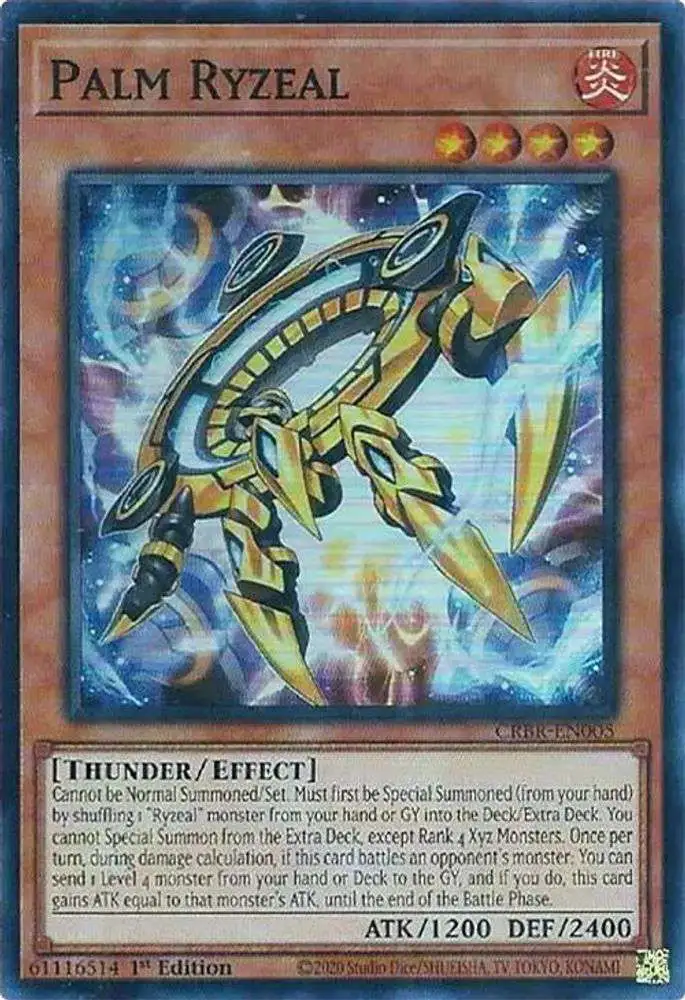 YuGiOh Trading Card Game Crossover Breakers Super Rare Palm Ryzeal CRBR-EN005