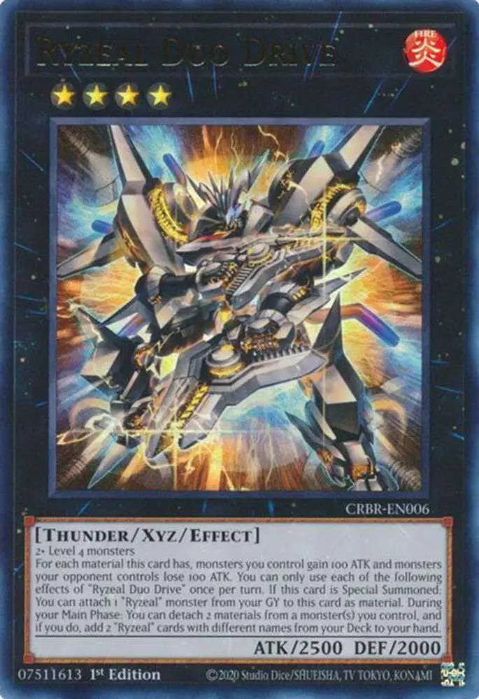 YuGiOh Trading Card Game Crossover Breakers Ultra Rare Ryzeal Duo Drive CRBR-EN006
