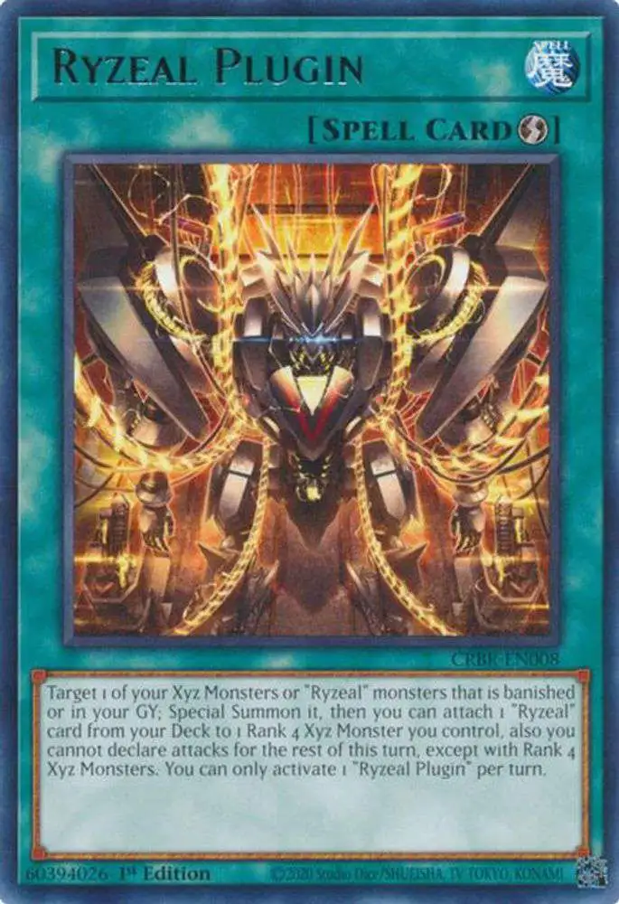 YuGiOh Trading Card Game Crossover Breakers Rare Ryzeal Plugin CRBR-EN008