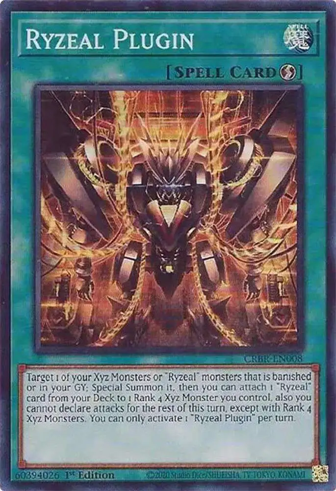 YuGiOh Trading Card Game Crossover Breakers Super Rare Ryzeal Plugin CRBR-EN008